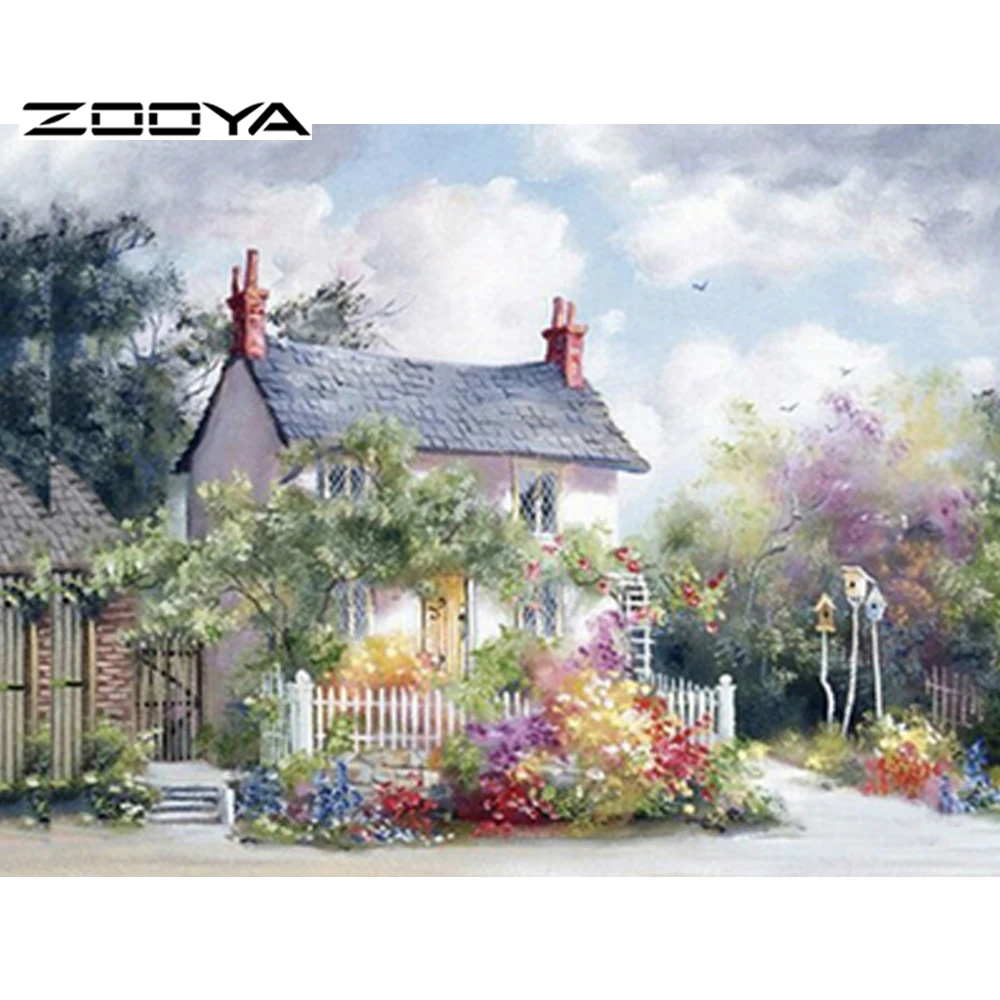 ZOOYA 3D Diamond Embroidery Round Diamond Landscape Diamond Painting Cottage Rhinestones Embroidery Diamond Cross Stitch RF675 ZOOYA 3D Diamond Embroidery Round Diamond Landscape Diamond Painting Cottage Rhinestones Embroidery Diamond Cross Stitch RF675