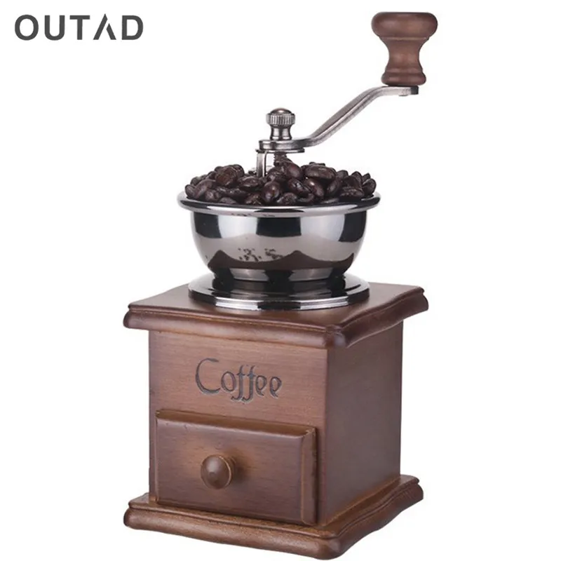 

Wood Manual Coffee Grinder Hand Coffee Beans Grinding Machine, Hand Coffee Burr Mill, Manual Bean Grinder