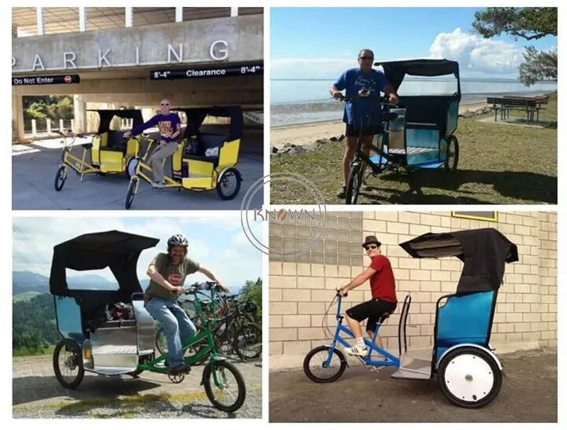 3 Wheel electric pedicab rickshaw passenger cargo bike tricycle bicycle