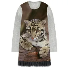 Платье на хеллоуин для девочек кружевные Детские костюмы с длинными рукавами для девочек костюм с принтом маленьких леопардовых животных вечерние От 2 до 12 лет Одежда для девочек