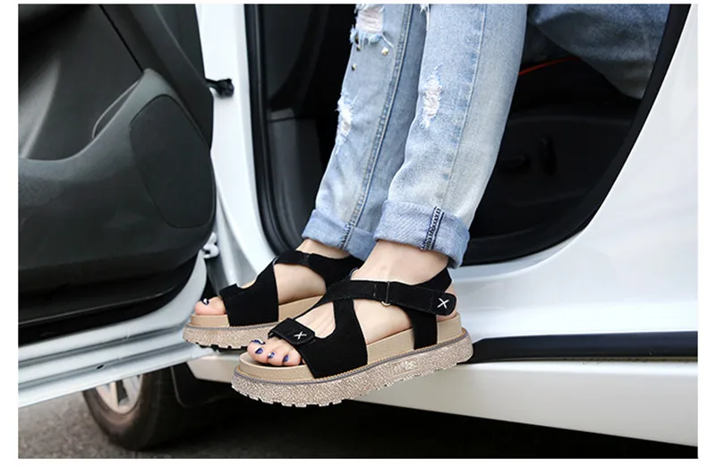 TIMETANG/женские сандалии с перекрестными ремешками; Летняя обувь из натуральной кожи; высококачественные женские сандалии на плоской платформе; большие Size35-43E403