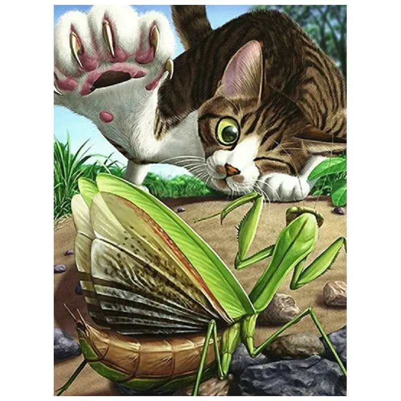 

5D DIY Diamond Painting Cross Stitch Cat and donkey Diamond Embroidery Mosaic Square Rhinestone Pasted Handicrafts Needlework