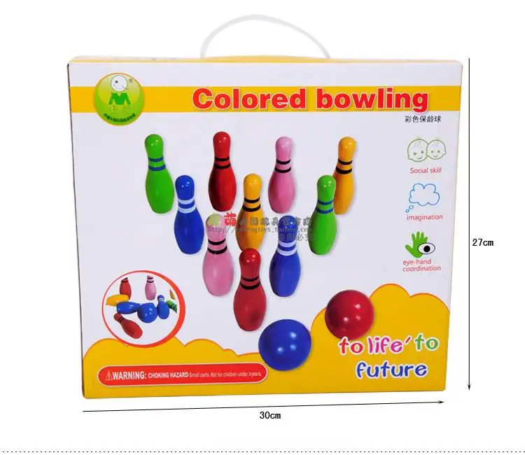 Children wooden bowling ball game toys / Kids Child classic bowling toy