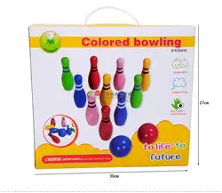 Дети деревянный шар для боулинга игры и игрушки / детей ребенок классический боулинг игрушка с 10 боулинг и 2 шаров, Английский окно упаковка