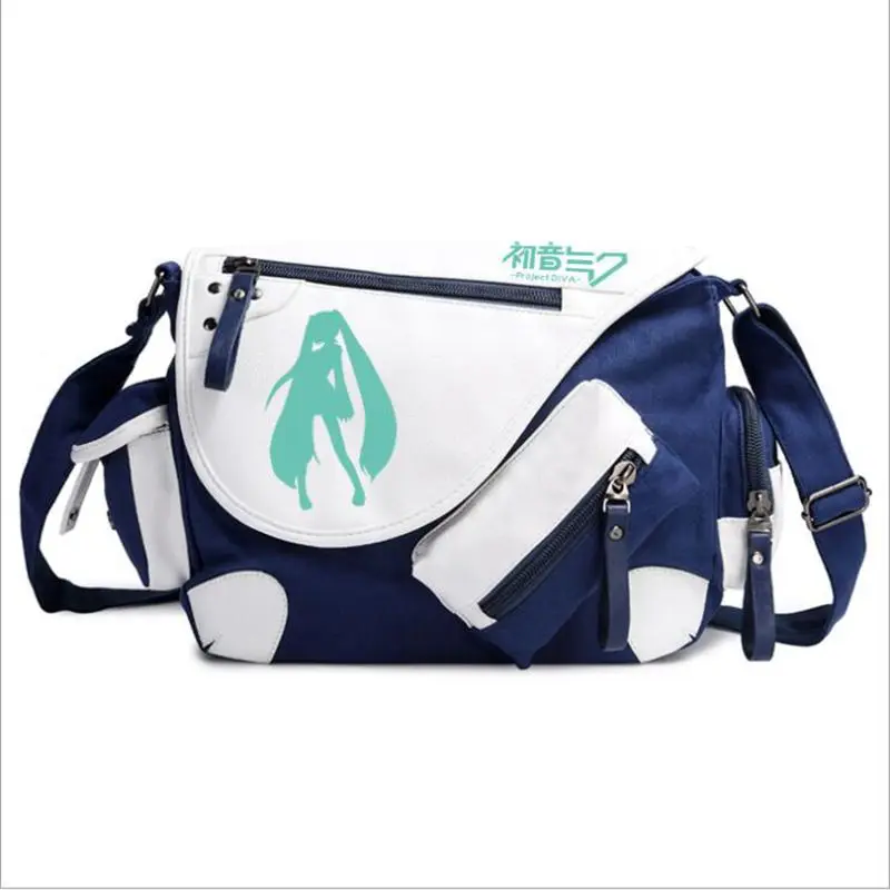 

anime Hatsune Miku Messenger Bag for Girls Cartoon Print Japanese Anime Women Messenger Crossbody Bag Shoulder Package Satchel