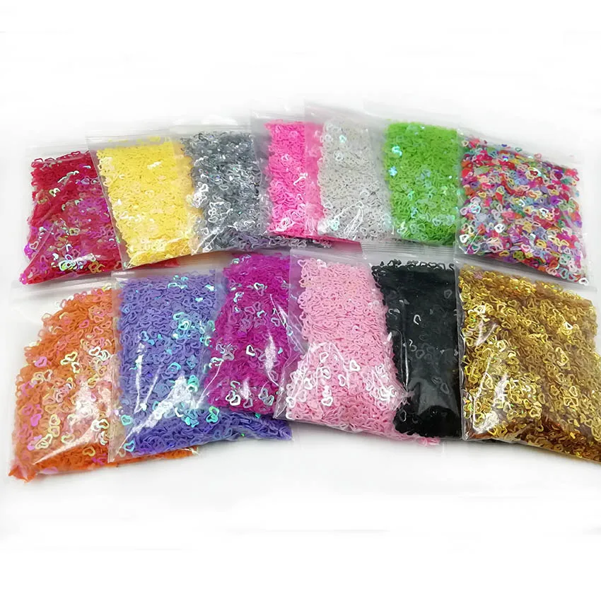

10g Hollow Heart Shape PVC Sequin Glitter Sparkle for Acrylic UV nail, Nail Art Paillettes Decoration Slime Diy Supplies
