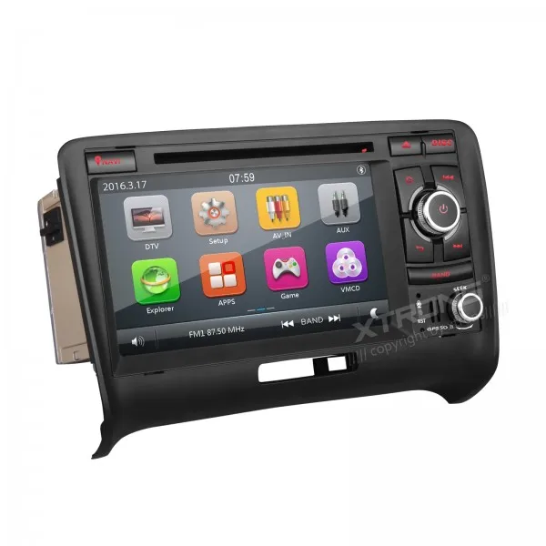 Best XTRONS 7" 2 din Car radio 1080P Video Capacitive Touch Screen DVD Player with GPS Navigator CANbus for Audi TT MK2 2