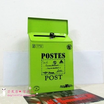 

European Vintage Luxury Iron-Mail Mail Box Bucket Tin Newspaper Letter Metal Waterproof Mailbox Lockable post box