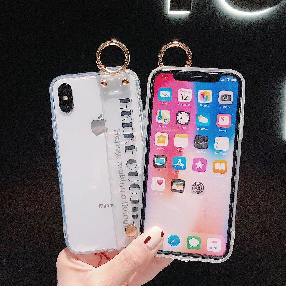 2019 новые противоударные Нескользящие чехлы для iPhone XS Max XR X 6 6s 7 8 Plus модный браслет
