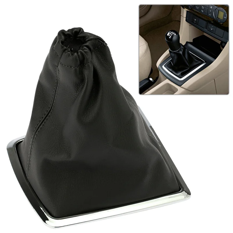 

Black Leather Car Gear Shift Stick Gaiter Boot Dust Cover Handbrake for Ford for Focus 2005 2006 2007 2008 2009 2010 2011 2012