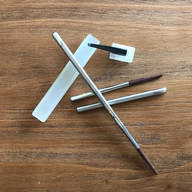 

Step Lin BL600 - D5 folding chopsticks stainless steel material red sandalwood chopsticks and wind chopsticks hygienic portable