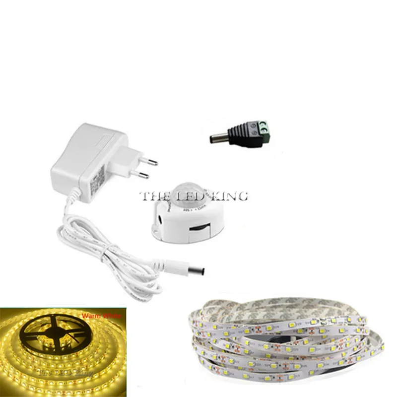 DC 12 В PIR датчик движения светодиодный светильник для шкафа 1 м 2 3 SMD 2835 Светодиодный