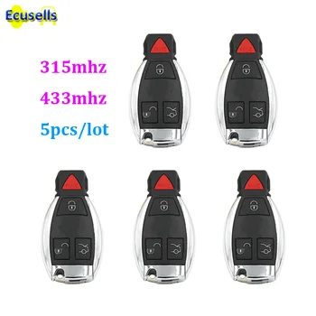 

5PCS/LOT 3+1 Buttons 315MHz 433mhz keyless entry Smart full Remote Car Key fob for MB 2000+ support BGA/NEC with battery holder