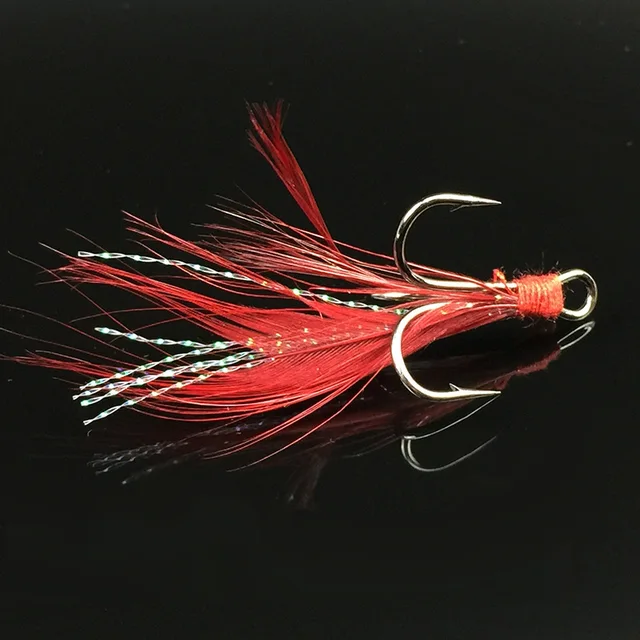 Best Offers Fishing Treble Hook Lure Red White Feather Fishhook Round Base Hooks Size 4# 6# Lot 5 Pieces Best Offers Fishing Treble Hook Lure Red White Feather Fishhook Round Base Hooks Size 4# 6# Lot 5 Pieces