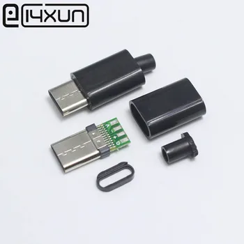 

EClyxun 100Set DIY USB 3.1 type C Male Plug Welding Type Double-sided plug Type C Data and Charging Welded Wire Connector 4 in 1