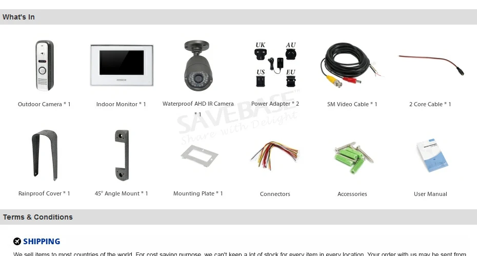 Homsur 7 "проводной AHD видео и аудио Smart дверные звонки с 1.3MP CCTV камера для дома безопасности BC021HD-S + BM718HD-W