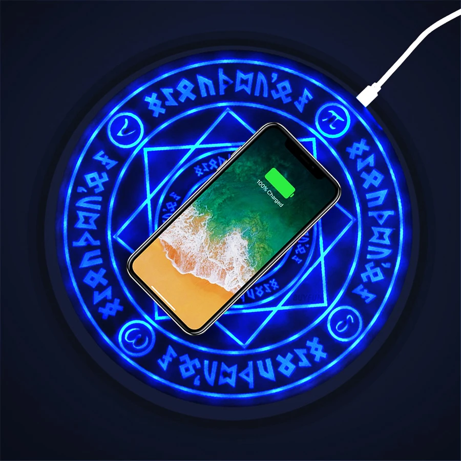 Magic Array Circle Wireless Charger Qi Wireless Fast Quick Charging Pad for iPhone X XS 8 Samsung Xiaomi Redmi Huawei Honor