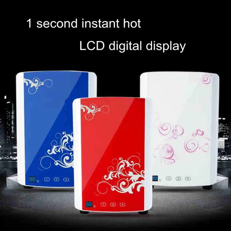 5000W Electric instantaneous water heater shower for Bathroom Kitchen sink faucet instant hot Heating LCD touch digital display