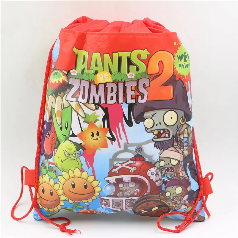 Plants vs Zombies Decoration Baby Shower Kids Favors Theme Non-Woven Fabric Drawstring Bags Backpack Birthday Party Supplies | Дом и сад