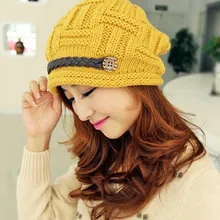 Зимняя шапка, женская вязаная шапка Модные закатывающиеся подрубленные шерстяной вязаный станут теплыми друзьями холодной зимой