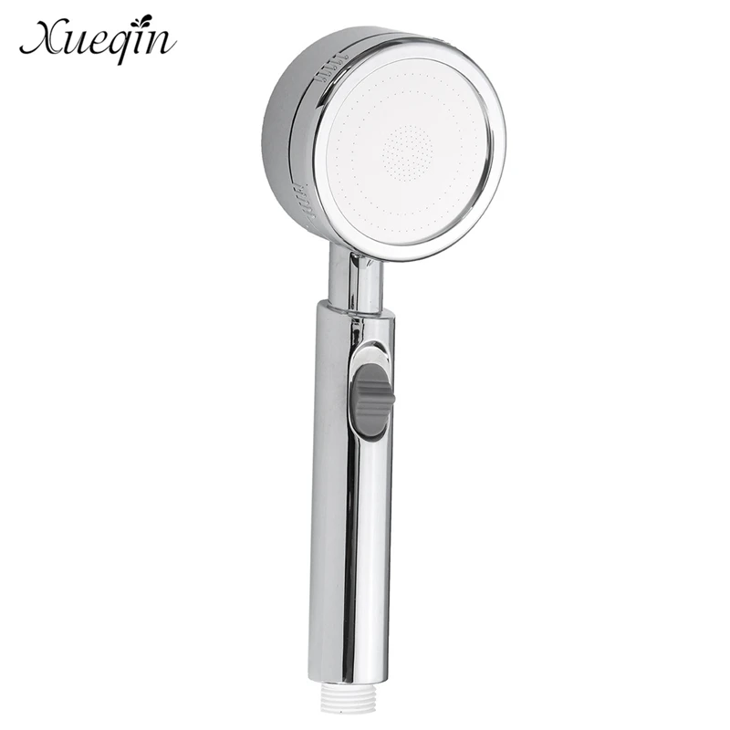 

Xueqin Handheld Bathroom Water Saving Shower Head High Pressure Washable Spray Switch Button Chrome Showerhead