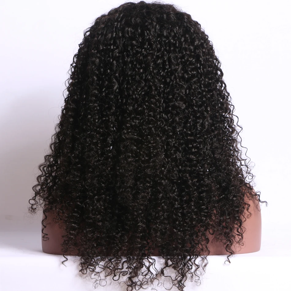 Luffy Kinky Curly 13x6 парик на кружеве с детскими волосами бразильские человеческие волосы парики без клея предварительно выщипанные Remy натуральный цвет для женщин