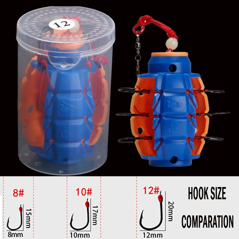 

Dongbory Explosive Hook Rig for Carp Catfish C Bottom Fishes Fishing Angling Explosion Hooks Tool Fishing Tackles for Retail