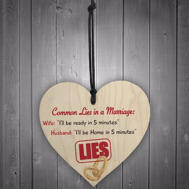 meijiafei common lies in a marriage novelty wooden hanging heart