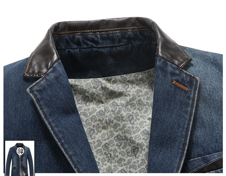 LONMMY M-4XL, ковбойский Блейзер, джинсовая куртка для мужчин, jaqueta, хлопок, искусственная кожа, прошитая верхняя одежда, джинсовая куртка, Мужской Блейзер, костюмы для мужчин