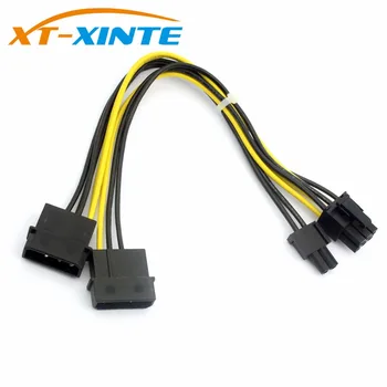 

8Pin to Dual Large 4Pin Connector Port Graphics Card Power Supply Cable D Type 20cm Wire Date Cable Adapter for Computer