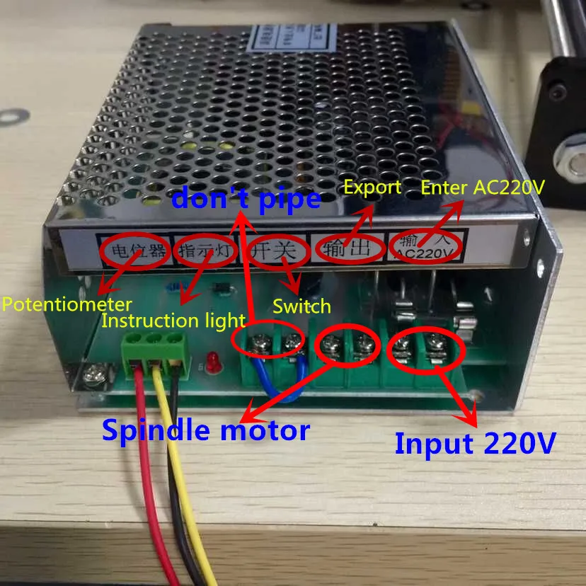 220v или 110V блок питания с регулятором скорости для 500w dc 0-100v cnc с воздушным охлаждением мотор шпинделя для DIY CNC