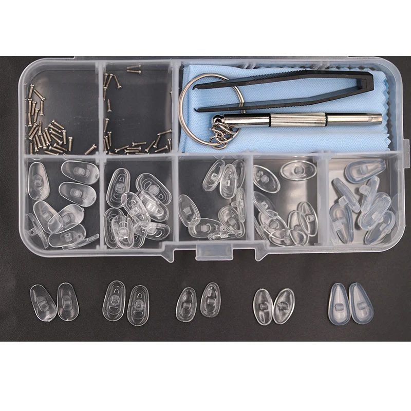 COLOUR_MAX  Silicone Nose Pads For Eyeglasses Soft Nose Pads For Glasses Sunglasses  Screws For Glasses Repair Kit