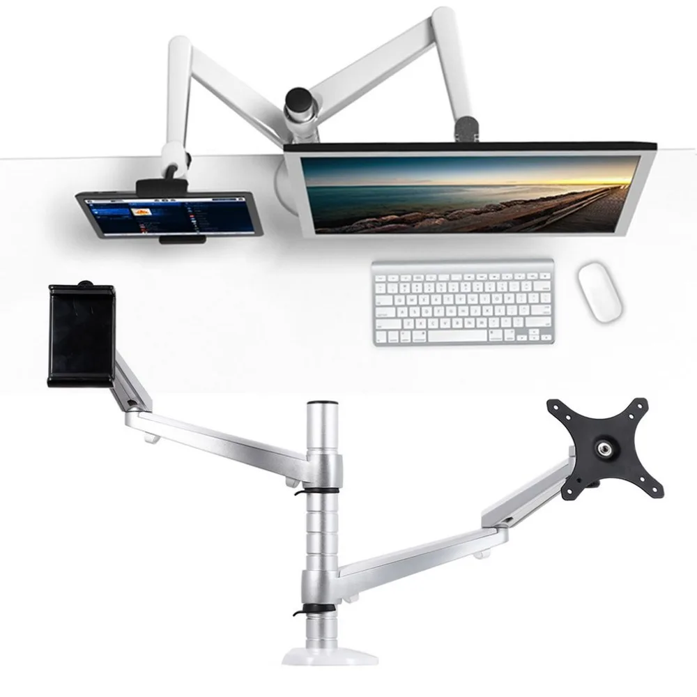 LESHP OA 8Z 2 In 1 Combination Bracket Stand Adjustable Dual Arm Laptop