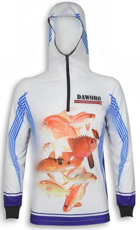 DAWOBO Высококачественная рыболовная одежда 40+ анти-УФ дышащая быстросохнущая Профессиональная Мужская рыболовная рубашка-подарочные носки - Цвет: BOA011