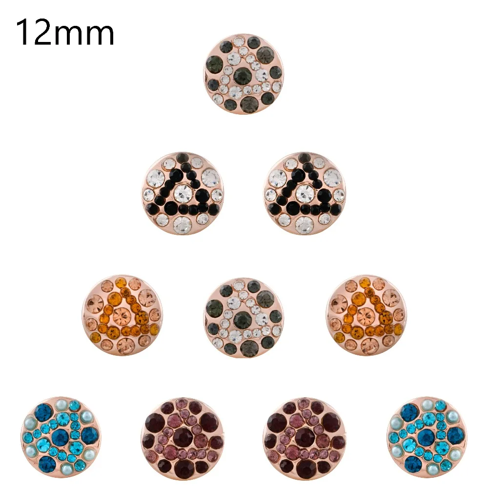 

2019 New Hot Luxury Flower Pearl Crystal 12mm Snap jewelry Charm Bracelet For Women Girl Luxury Snap Jewelry Wholesale
