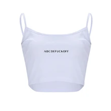 Женский белый топ с надписью, укороченный топ, сексуальный жилет, модная майка без рукавов Ulzzang, Повседневная летняя одежда для вечеринки, ночного клуба, пляжная одежда