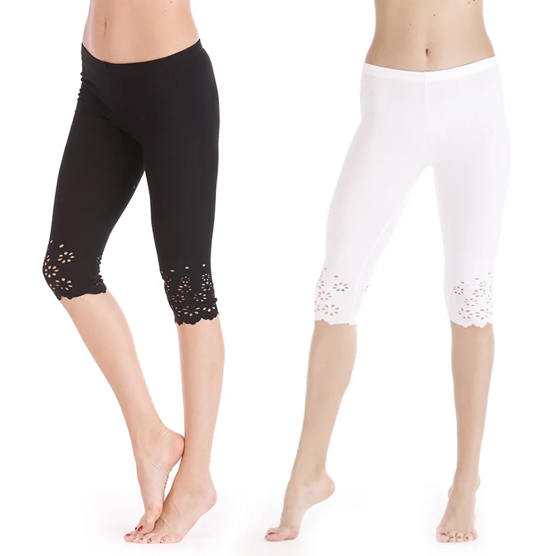 Summer Leggings Women Skinny Pants Short Leggings Knitted Jegging Hollow Out Push Up Safe Pants Female Short Mid Calf Capris Summer Leggings Women Skinny Pants Short Leggings Knitted Jegging Hollow Out Push Up Safe Pants Female Short Mid Calf Capris