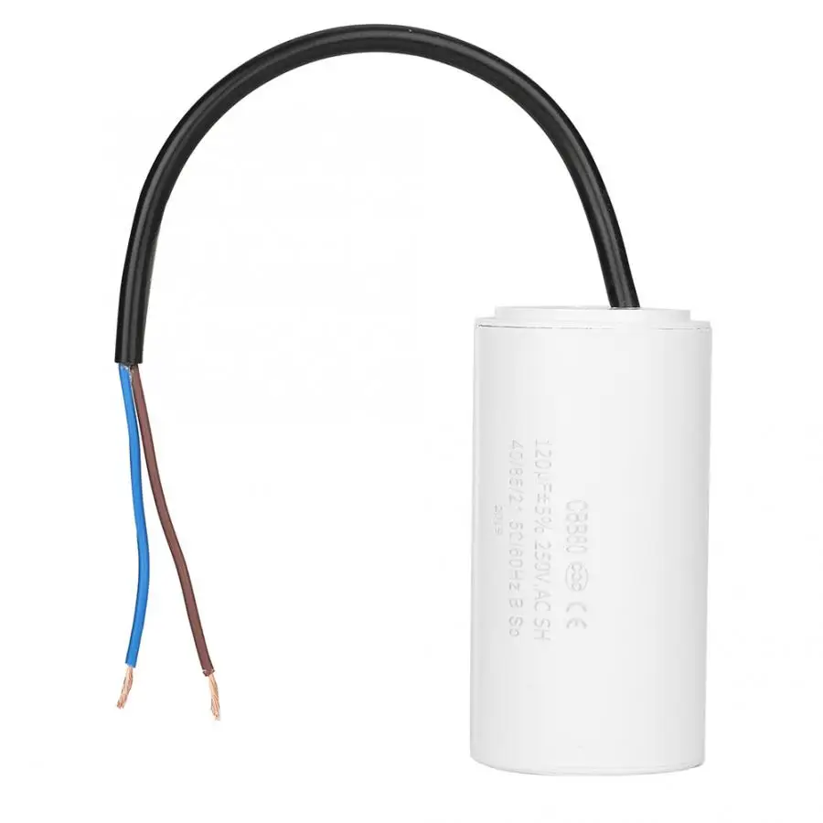 

CBB60 250V AC 120uF 50/60Hz Run Capacitor with Wire Lead for Motor Air Compressor for Start-up of Single-phase Motors