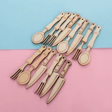 12 шт./компл. DIY деревянная Ножи вилка украшения для скрапбукинга ручной работы украшения дома Украшения расходные материалы