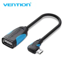 Vention OTG Adapter Micro USB to USB 2.0 Converter OTG Cable 90 Degree for Android Samsung Galaxy Xiaomi Tablet