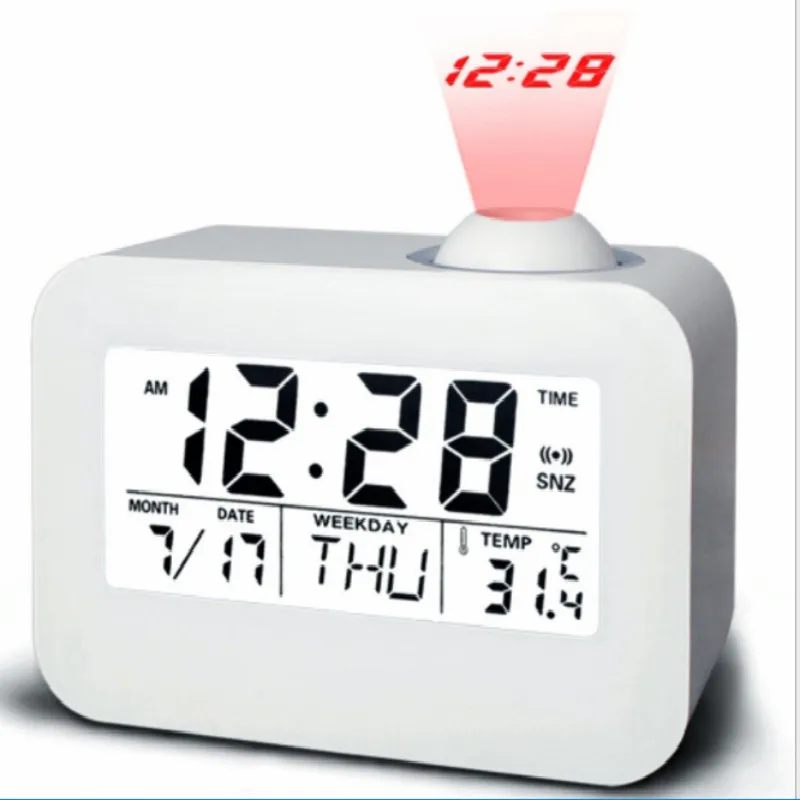 LCD Projection clock Electronic Desk Table Bedside Clock Talking