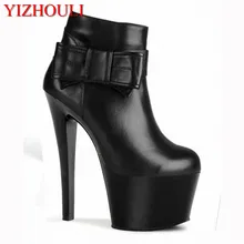 Новые Весенние полуботинки в европейском и американском стиле на высоком каблуке 15-18 см замшевые ботинки на толстой подошве обувь для танцев для банкетов