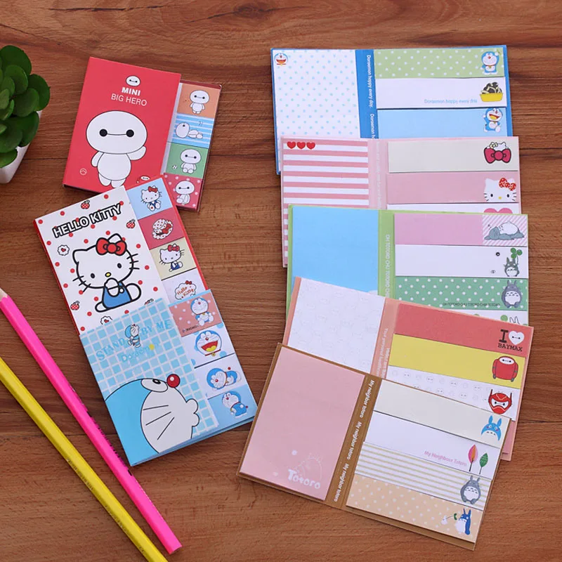 

Cute Hello Kitty Totoro Paper Memo Pad Sticky Notes Adhensive Stickers Bookmark Marker of Page Stationery School Office Supply