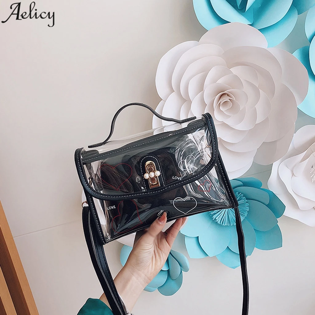 Aelicy Женская модная прозрачная сумка мессенджер для девочек Дамская