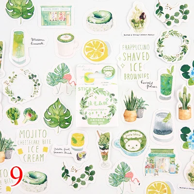45 шт./кор. канцелярские наклейки парным DIY Планета липкий Бумага Kawaii Луна растения наклейки для украшения дневник в стиле Скрапбукинг - Цвет: Design 24