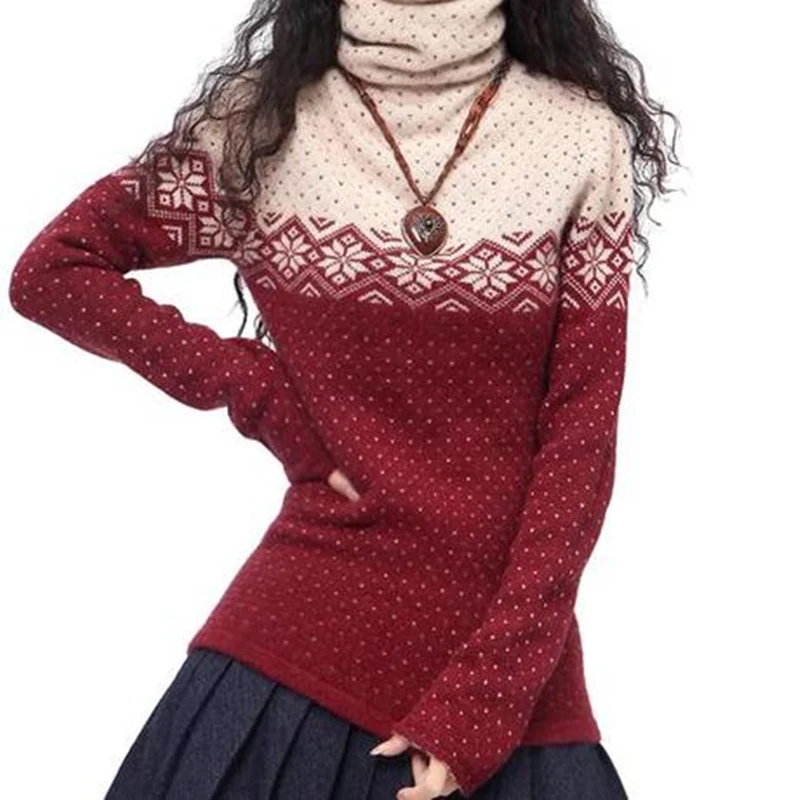Плюс размер кашемировый свитер женские топы осень зима Повседневный пуловер с длинными рукавами водолазка вязаный джемпер Pull Femme Hiver