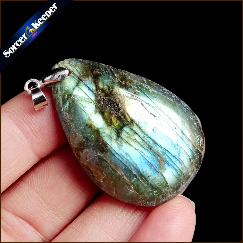 

Real Natural Labradorite Crystal Gem Stone Handmade Fine Jewelry Moonstone Pendant Necklace Men Women Acessorios for Gift YS988