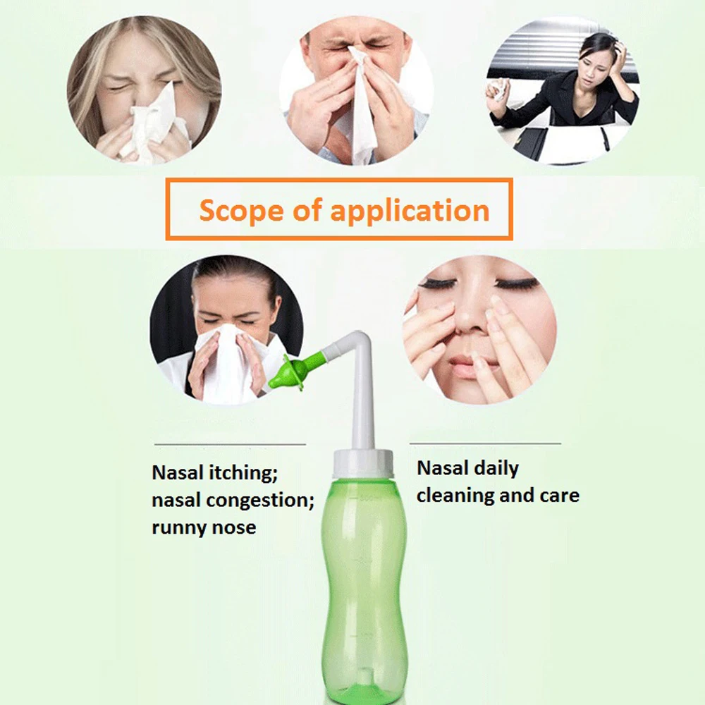 

Green Safe Hygienic Nose Snot Cleaner Suction Nasal Cleaner for Nose Wash for Adult Children with Nasal Salt Nasal Irrigator