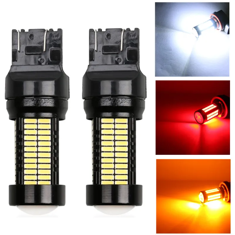 2шт 1200Lm T20 W21W светодиодный W21/5W WY21W 7440 7443 автомобильный тормозной обратный