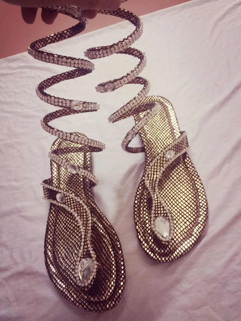 Г., Новое поступление, женская летняя обувь из змеиной кожи женские сандалии-гладиаторы со стразами женские ботинки, Размеры 35-46
